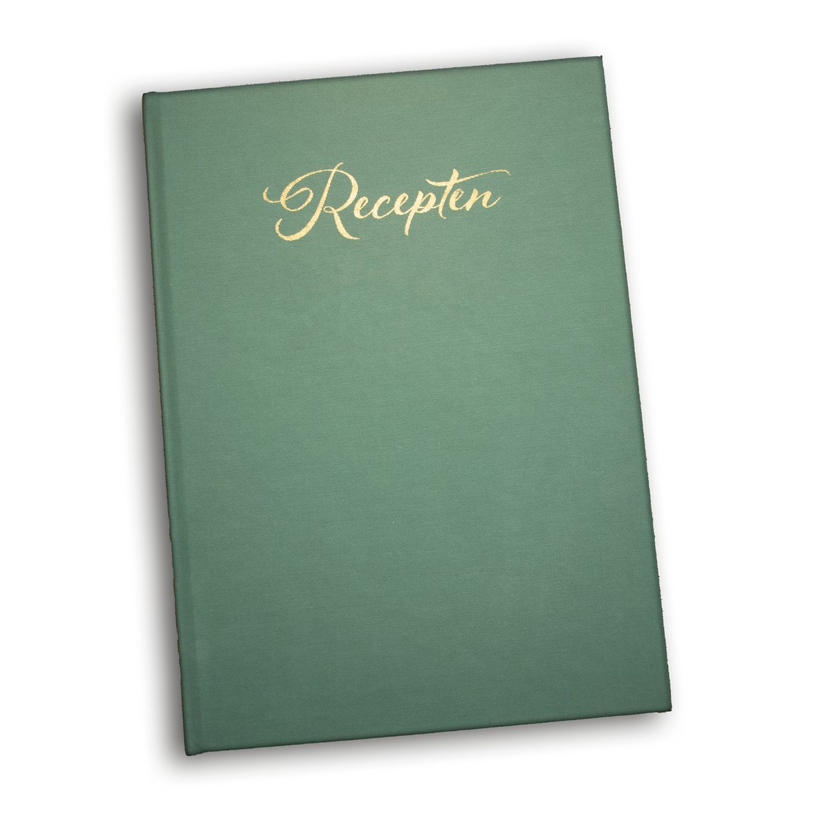 Receptenboek invulboek – Receptenboek zelf invullen – Luxe uitvoering met gouden titel op het groene omslag