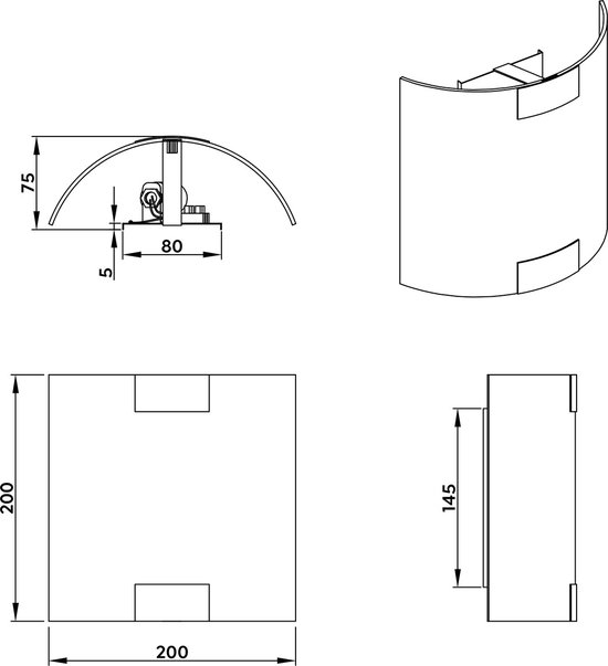 Applique LED - Éclairage mural - Trion Arup - Luminaire E27 - 1 lumière - Carré - Nickel mat - Métal