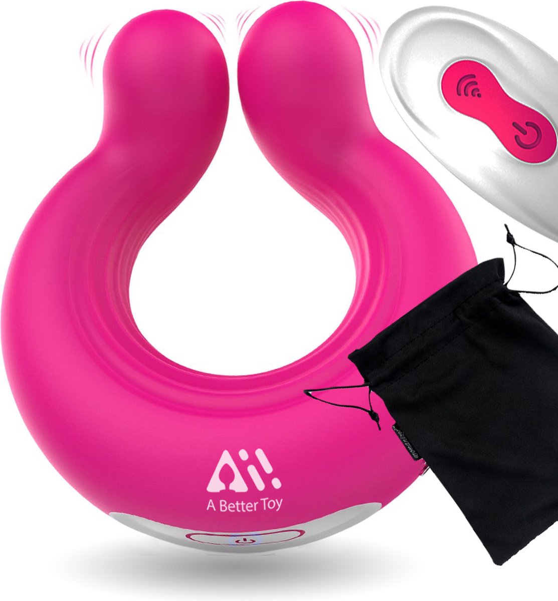 Goedkoopste Aii Cockring vibrerend met afstandsbediening Gratis Opbergtas - 9 standen clitoris stimulator - penisring - vibrerende cockring – seksspeeltjes – roze