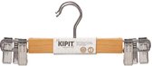 Kipit - broeken/rokken kledinghangers - set 3x stuks - lichtbruin - 28 cm - Kledingkast hangers/kleerhangers/broekhangers
