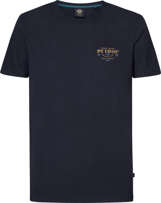 Petrol Industries - Heren Backprint T-shirt Seagrove - Blauw - Maat XS