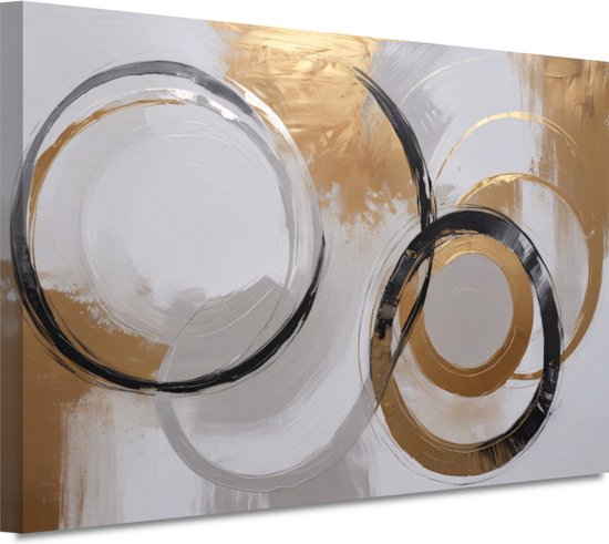 Abstracte kunst wanddecoratie - Modern schilderij - Canvas schilderij Woonkamer - Muurdecoratie landelijk - Canvas - Kunst 70x50 cm