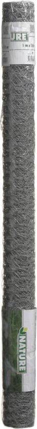 Nature Schermgaas - grijs - verzinkt staal - 50 x 250 cm - zeskantig maaswijdte 25 x 25 mm