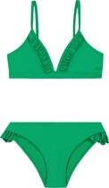 Shiwi Bikini set BLAKE FIXED TRIANGLE SET RUFFLE - tropic green - 134/140