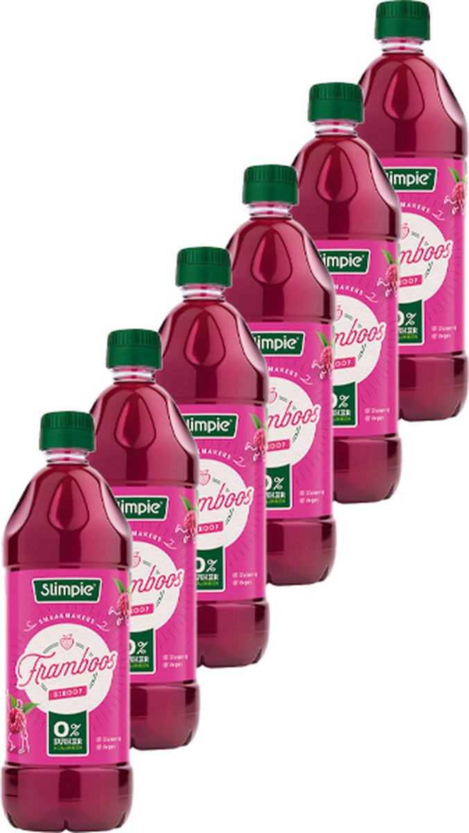 Slimpie | Siroop | Framboos | 6 stuks | 6 x 650ml