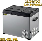 KOSMOS - Vevor Draagbare koelkast - Vriezer - 40L - Auto Koelkast - Mini Vriezer - Draagbare Compressor Koeler - Camping koelkast - 12/24V