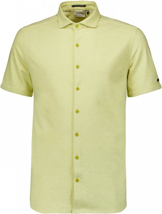 No Excess Mannen Jersey Overhemd Met Melange Textuur - Tijdloze Stijl Voor Elke Gelegenheid Limoen XXL