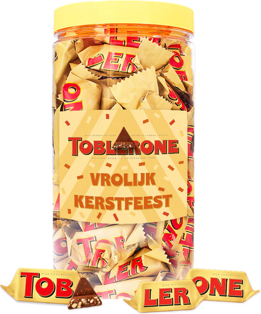 Toblerone Tiny "Vrolijk Kerstfeest" - chocolade kerstcadeau - melkchocolade met nougat, amandel en honing - 500g