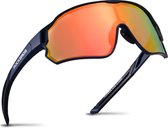 ROCKBROS Fietsbril Gepolariseerde Sportbril Hd Kleurrijke Zonnebril Met Uv-Bescherming Winddicht Fietsbril Voor Fietsen, Hardlopen, Vissen, Golfen, Wandelen, Heren en Dames, Donkerblauw