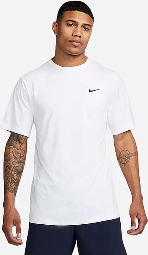 Nike Swim Nike Essential - Short sleeve hydroguard Heren Zwemshirt - White - Maat XS