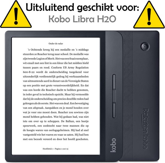 Étui adapté pour Kobo Libra H2O Housse de protection Housse de protection de Luxe avec protecteur d'écran - Zwart