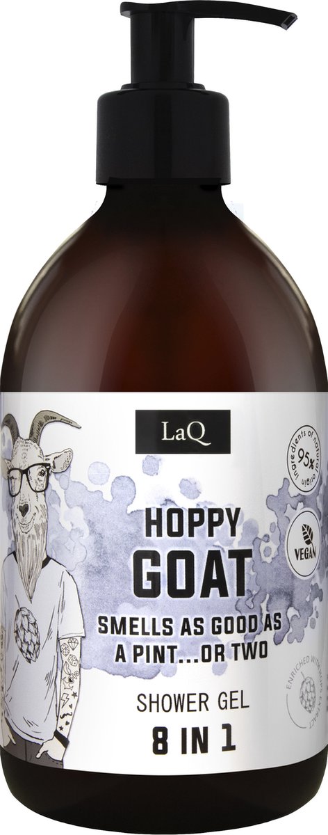 LaQ Hoppy Goat Shower Gel – Vegan Douchegel Mannen – Geur van Hop – Natuurlijke Ingrediënten – 500ml
