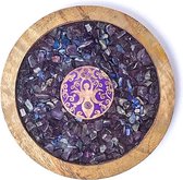 Yogi & Yogini - Onderzetter - hout - Godin, amethist & lapis lazuli