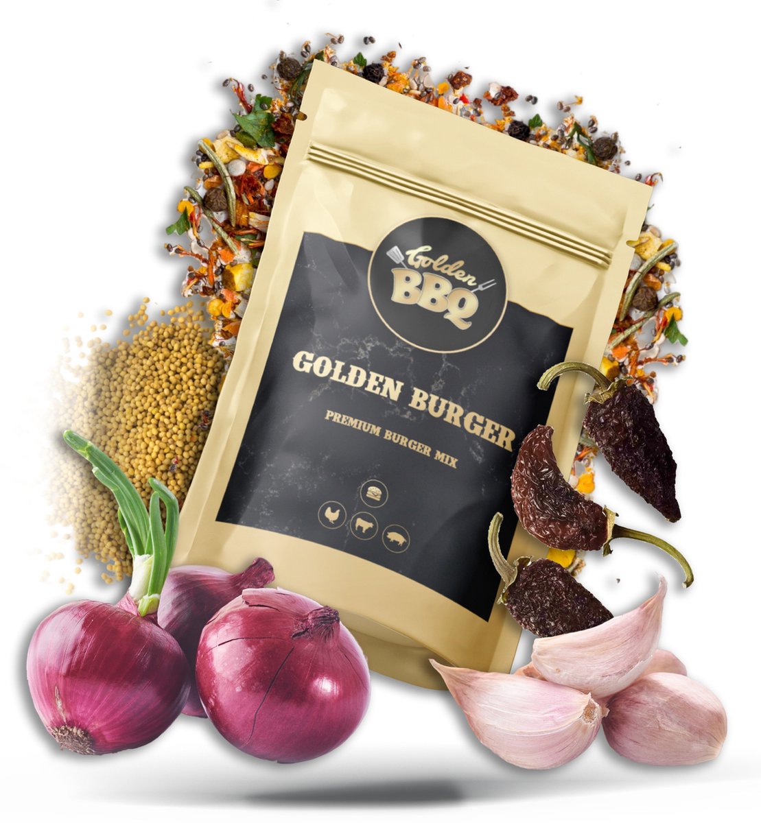 Goedkoopste Golden BBQ - Golden Burger - BBQ Rub - Kruidenmix - Hamburger Kruiden - 130 gram