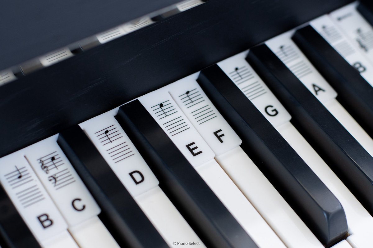Toetsenwijzer piano zwart - verwijderbare pianostickers