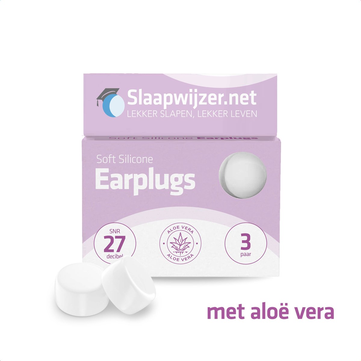 Goedkoopste Slaapwijzer siliconen oordopjes met aloë vera - 6 oordopjes (3 paar) - Extra zacht/kalmerend voor de huid - hoge demping - Slaap oordoppen - Ook geschikt voor zwemmen, studeren, uitgaan - Gaan extra lang mee