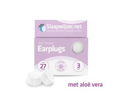 Slaapwijzer siliconen oordopjes met aloë vera - 6 oordopjes (3 paar) - Extra zacht/kalmerend voor de huid - hoge demping - Slaap oordoppen - Ook geschikt voor zwemmen, studeren, uitgaan - Gaan extra lang mee