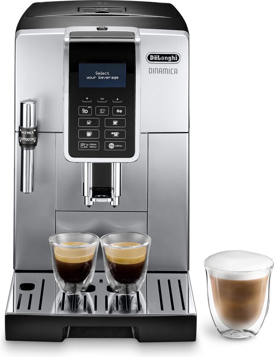 DeLonghi DINAMICA ECAM 350.35.SB Vrijstaand Volledig automatisch Espressomachine Zwart, Zilver
