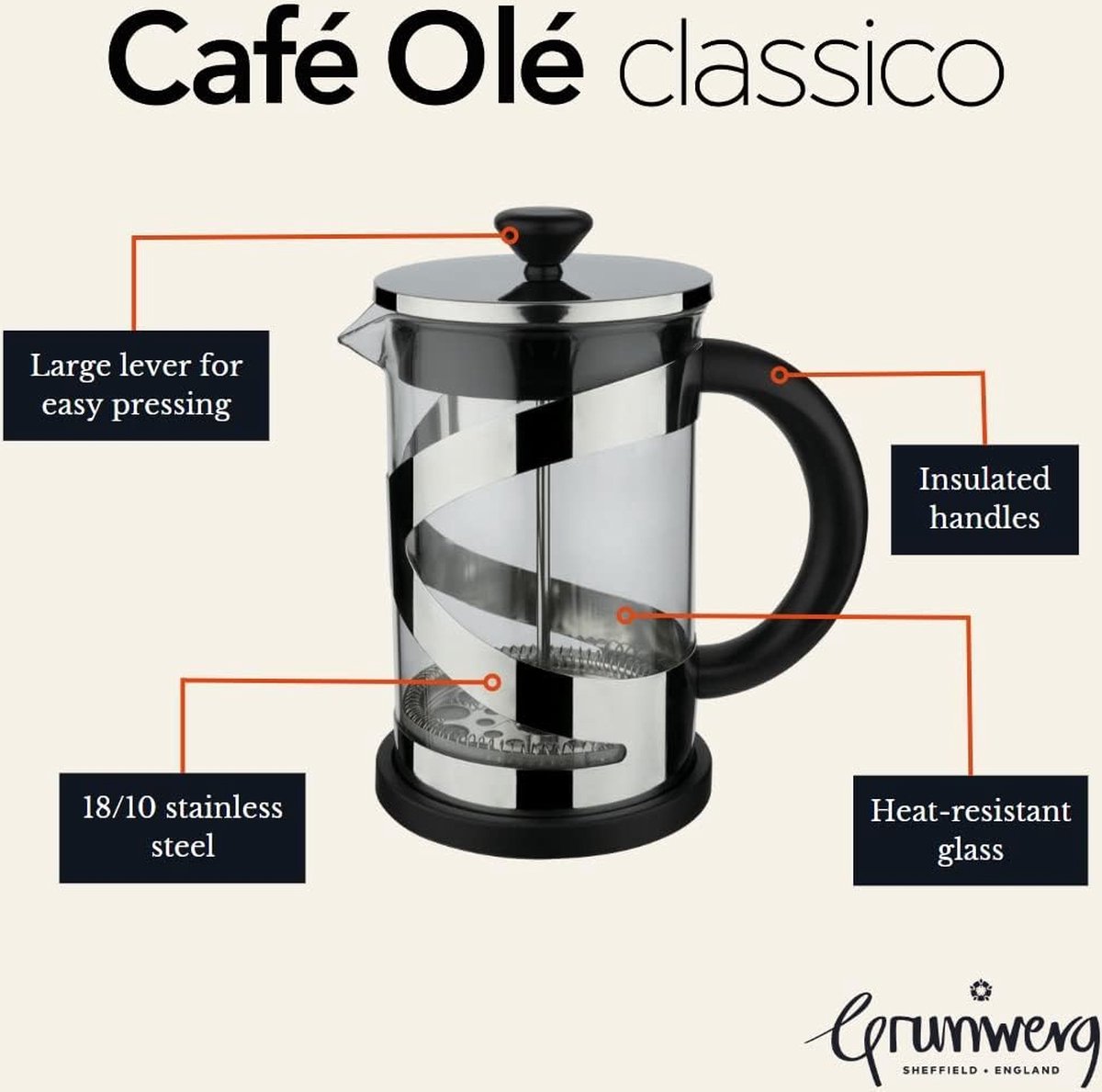 koffiezetapparaat- draagbare cafetière met drievoudige filters- hittebestendig glas met roestvrijstalen 600 Milliliter