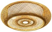 Netonic Rieten Plafondlamp - Bamboe Rotan Vintage Lamp - E27 - Decoratieve Kunst Kroonluchter - Handgeweven - 40 cm - Bamboe Lamp