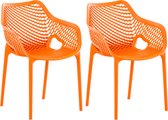 CLP Air Set van 2 Tuinstoelen - Stapelbaar - UV-lichtbestendig - Waterafstotend - Kunststof - oranje