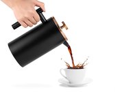 koffiezetapparaat- draagbare cafetière met drievoudige filters- hittebestendig glas met roestvrijstalen 1500 Milliliter