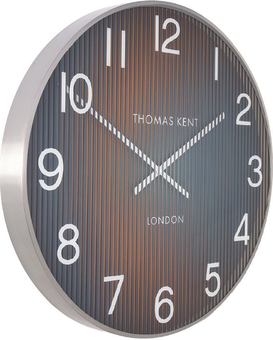 Thomas Kent Wandklok Linear 53 Cm Staal Oranje/zilver