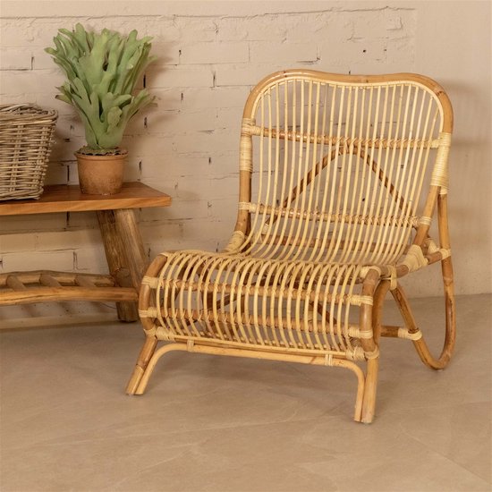 Rotan Loungestoel Naturel - Ligstoel - 71x65x78cm - Giga Meubel