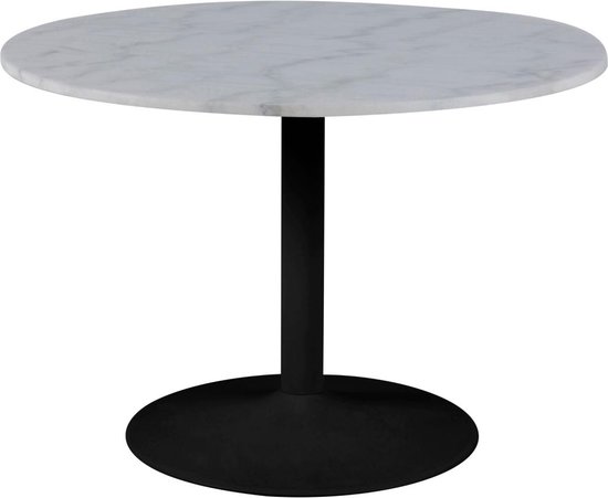 Table à manger Marbre Wit/ Zwart - 110x110x75cm - Table à manger Cubert - Giga Living