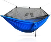 Easy - Set - Up - Klamboe - Hangmat - Dubbele - Hamak 290*140Cm - Met Wind Touw - Nagels - Muskieten Net Hangmat - Draagbare - Voor camping - Travel - Yard - Blauw