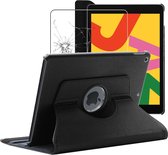 ebestStar - Hoes voor iPad 10.2 (2019, 2020, 2021) Apple, Roterende Etui, 360° Draaibare hoesje, Zwart + Gehard Glas