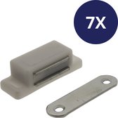 7x Magneetsnapper - Wit - 4kg - 45,5x15,5mm - Inclusief Sluitplaat