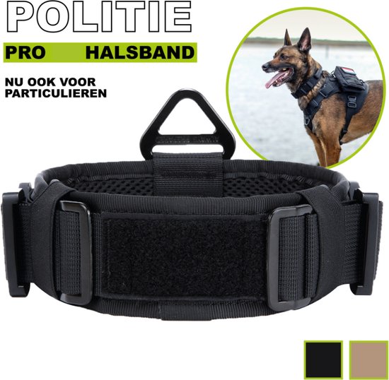 Always Prepared © Pro Halsband Hond - Hals 35-75 CM - Hondenhalsband - geschikt voor iedere hondenriem - voor middel en grote honden - Best getest 2023 - 450KG Anti trek test - One Size Zwart