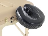 ZenGrowth® Oliebestendig hoofdsteunhoesje – voor Massagetafel – met elastiek – Zwart – Hygiënisch – Gemakkelijk te wassen – PU coating materiaal