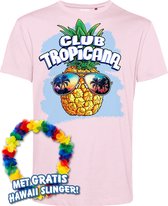 T-shirt Head d'ananas | Toppers in concert 2024 | Club Tropicana | Chemise hawaïenne | Vêtements Ibiza | Rose clair | taille 5XL