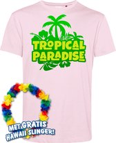 T-shirt Tropical Paradise | Toppers in Concert 2024 | Club Tropicana | Hawaii Shirt | Ibiza Kleding | Lichtroze | maat XXXL
