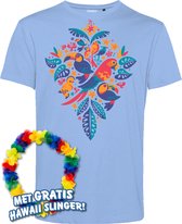 T-shirt Tropicana Birds | Toppers in Concert 2024 | Club Tropicana | Hawaii Shirt | Ibiza Kleding | Lichtblauw | maat XXL
