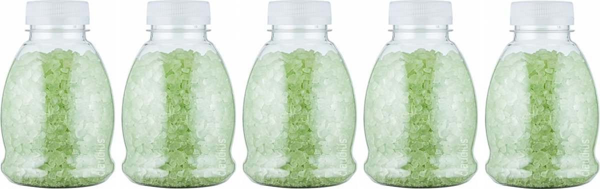 Goedkoopste Badzout Eucalyptus - 375 gram - Fles met transparante dop - Set van 5 stuks