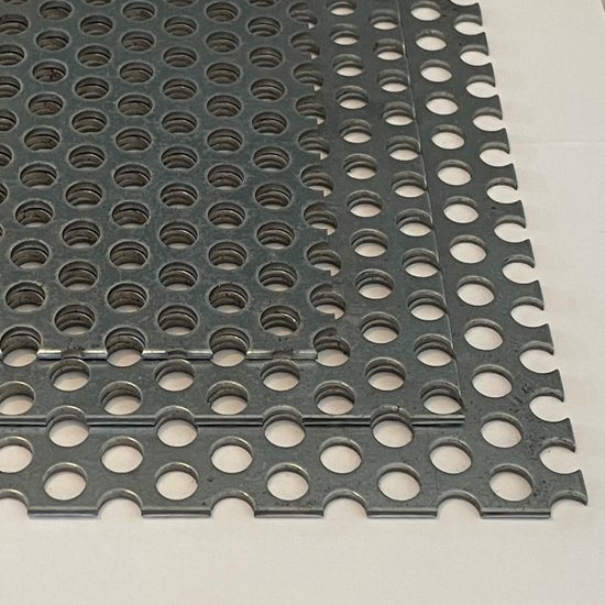 Tôle perforée en acier galvanisé Ronde - 2mm, 1000x500mm