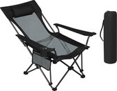 AllinShop® - Chaise de camping - Chaise pliante - Pliable - Avec sac de transport - Avec porte-gobelet - Grijs - Dossier réglable - Chaise de pêche - Plage - Pliable - Léger - Chaise Plein air - 84x89x65CM