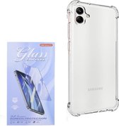 Shockproof Hoesje Geschikt voor: Samsung Galaxy A05 - Anti -Shock Silicone - Transparant + 1x Screenprotector