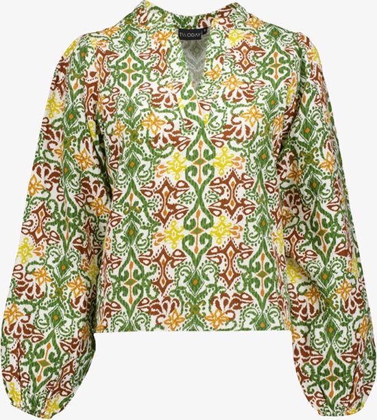 TwoDay dames mousseline blouse groen met print