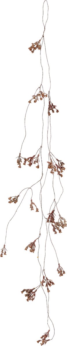 Hangende slinger van mini bruine kunstbloemen H80