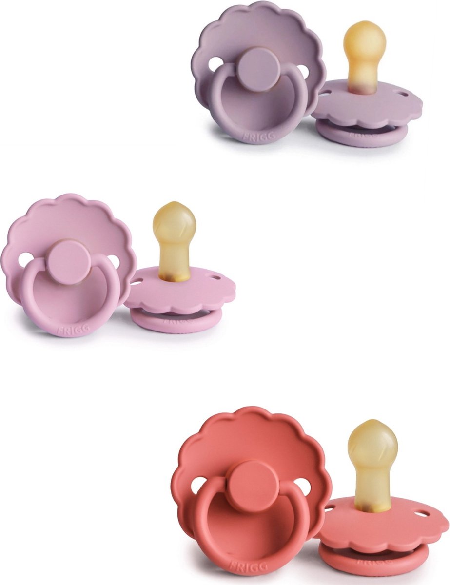 Goedkoopste FRIGG DAISY Fopspeen set 3 stuks Poppy,Lupine en Heather 0-6 maand maat 1
