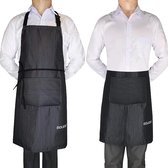 Verstelbare schort met 2 grote zakken, 2 STUKS Katoenen Chef-koksschortenset, Unisex Waterdichte professionele kwaliteit Keukenschort voor in de keuken