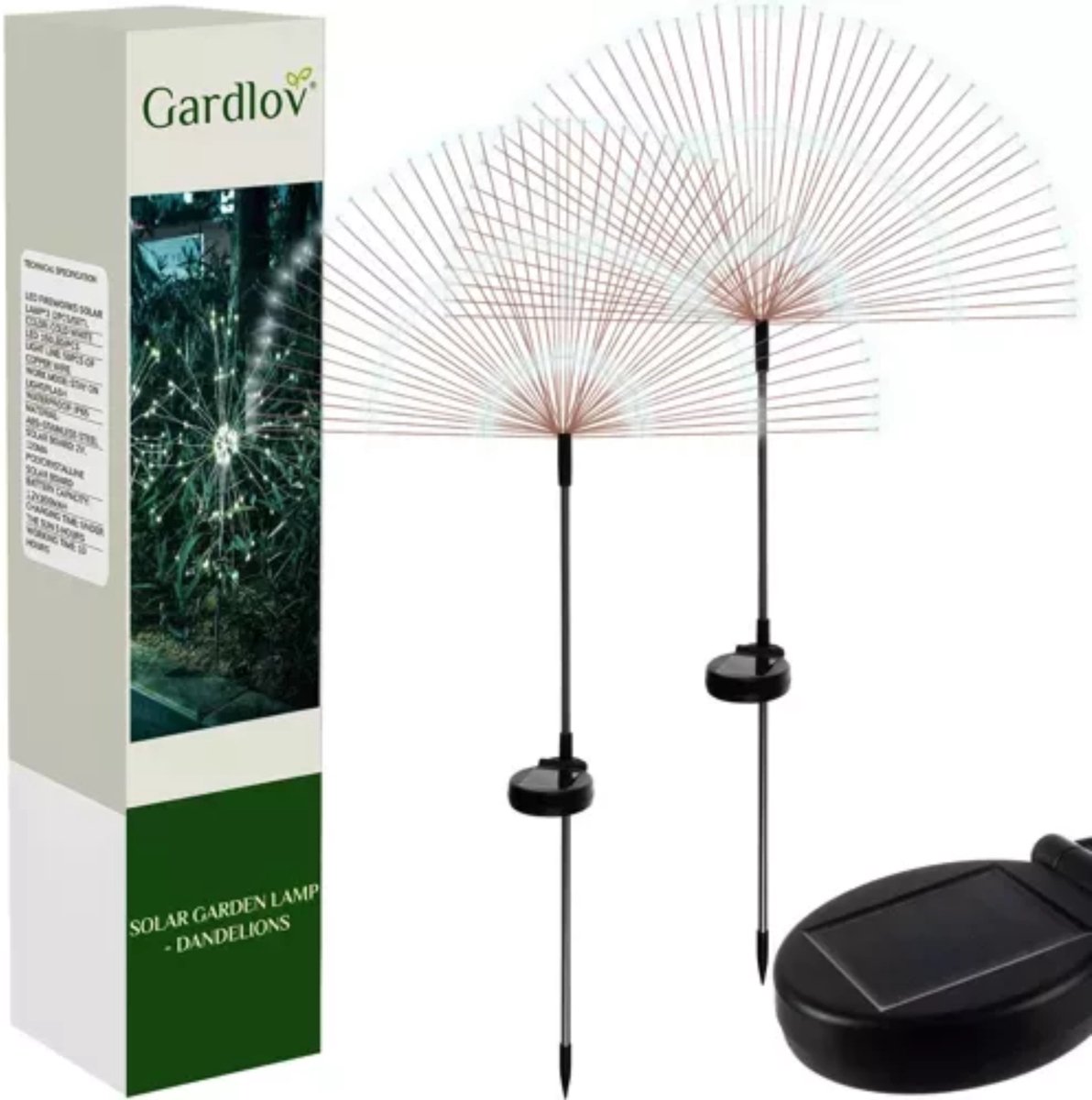 Gardlov Solar Tuinlampen met Paardenbloemeffect Set van 2 - Energiezuinige en Automatische Tuinverlichting