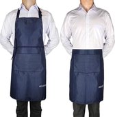 Verstelbare schort met 2 grote zakken, 2 STUKS Katoenen Chef-koksschortenset, Unisex Waterdichte professionele kwaliteit Keukenschort voor in de keuken