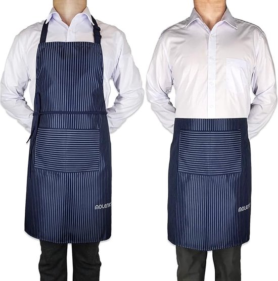 BOUBONI Kinderschort en kookmutsset, verstelbaar kunstschort met 2 zakken, peuterkoksmuts en schort voor koken, bakken en schilderen, A-wit, L