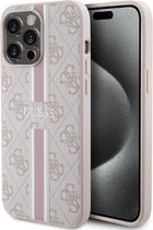 Guess iPhone 15 Pro Max TPU Back Cover hoesje – 4G printed stripes – Roze