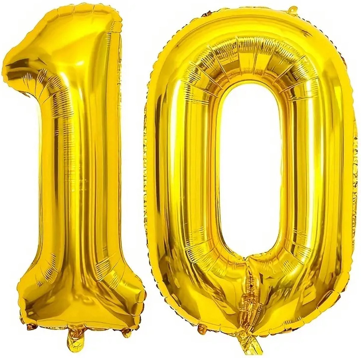 Cijfer ballon 10 (tien) verjaardag feest versiering goud cijferballon 80 cm